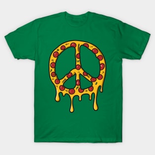 Peace-Za - Funny Peace Sign Made out of Pizza - Cheesy Pepperoni Love T-Shirt